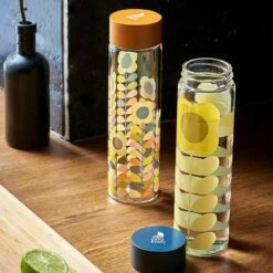 Orla Kiely Daisy Stem Glass Water Bottle -Campus Gifts Sales orla kiely water bottle group