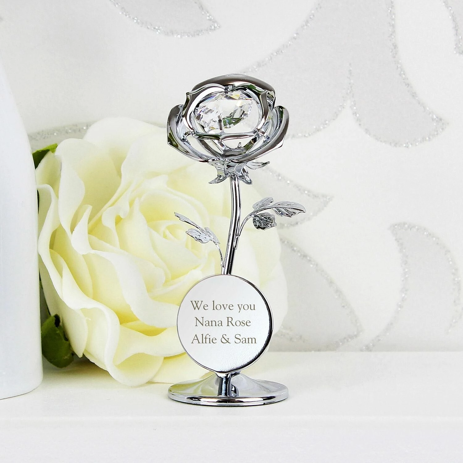 Personalised Crystocraft Rose Ornament 4 Personalised Crystocraft Rose Ornament - Image 2