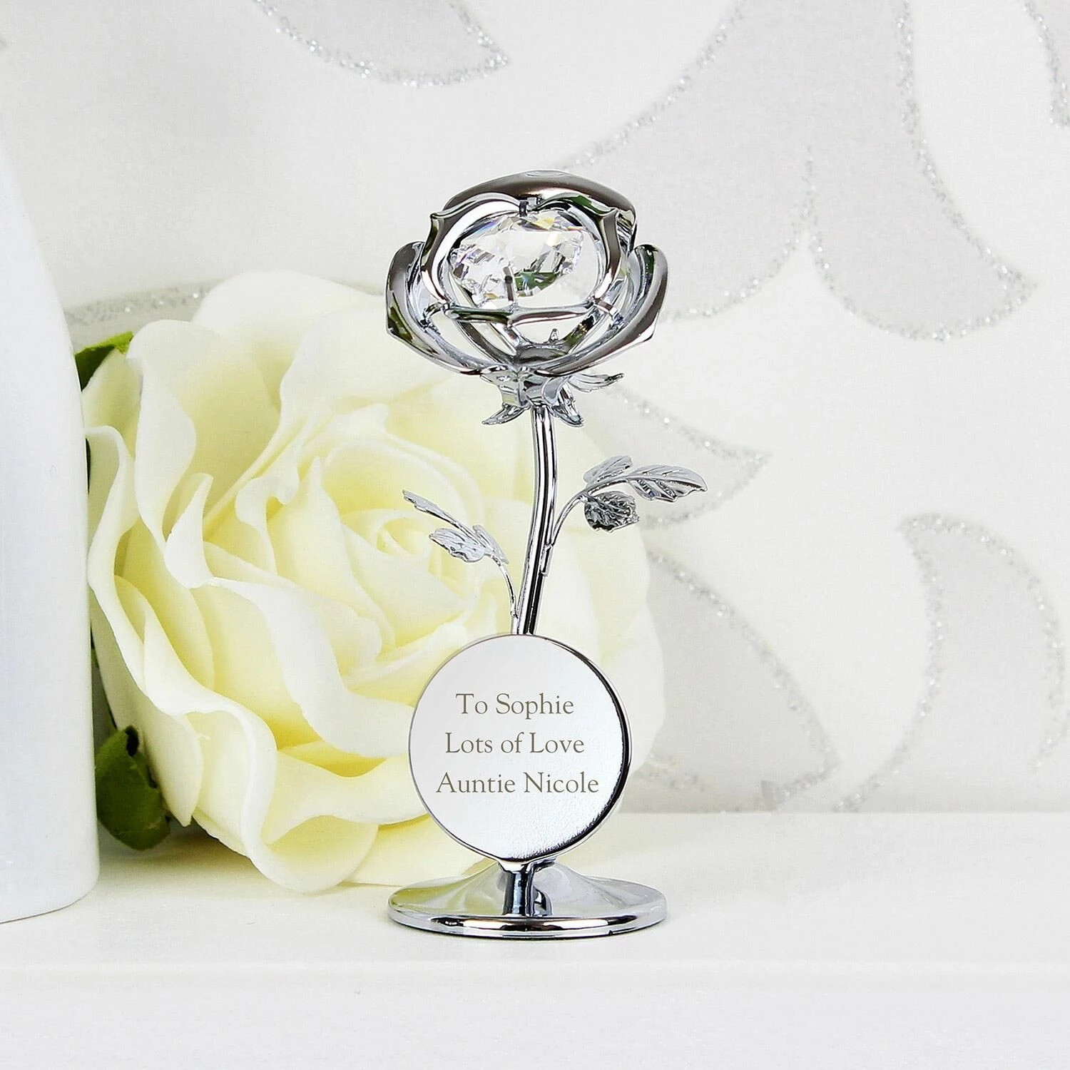 Personalised Crystocraft Rose Ornament 9 Personalised Crystocraft Rose Ornament - Image 7