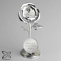 Personalised Crystocraft Rose Ornament 16 Personalised Crystocraft Rose Ornament -Campus Gifts Sales p0104i34 3