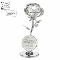 Personalised ‘Forever In Our Hearts’ Crystocraft Rose Ornament -Campus Gifts Sales p0104k43 pmc personalised forever in our hearts crystocraft rose ornament 1