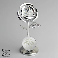 Personalised ‘Forever In Our Hearts’ Crystocraft Rose Ornament