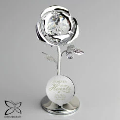 Personalised ‘Forever In Our Hearts’ Crystocraft Rose Ornament -Campus Gifts Sales p0104k43 3