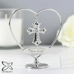 Personalised 1st Holy Communion Crystocraft Cross Ornament -Campus Gifts Sales p0104k59 pmc personalised 1st holy communion crystocraft cross ornament 2