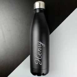 Personalised Black Metal Insulated Drinks Bottle -Campus Gifts Sales p0104l58 3