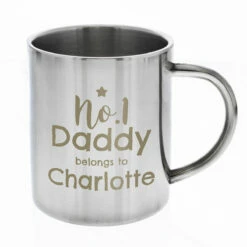 Personalised No.1 Daddy Stainless Steel Mug -Campus Gifts Sales p0104m29 personalised no.1 daddy stainless steel mug 4
