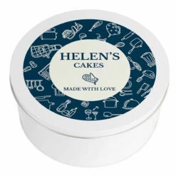 Personalised Navy Kitchen Design Cake Tin -Campus Gifts Sales p0104m69 personalised navy kitchen design cake tin 5