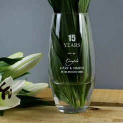 Campus Gifts Sales 48 Personalised Anniversary Glass Bullet Vase