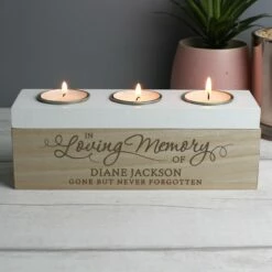Personalised ‘In Loving Memory’ Triple Tea Light Box