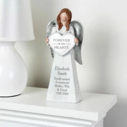Personalised ‘Forever In Our Hearts’ Memorial Angel Ornament -Campus Gifts Sales p011395 2