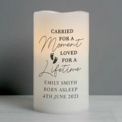 Personalised Carried For A Moment LED Candle