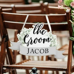 Personalised ‘The Groom’ Wooden Hanging Decoration -Campus Gifts Sales p071194 personalised the groom wooden hanging decoration 3
