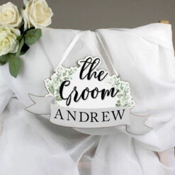 Personalised ‘The Groom’ Wooden Hanging Decoration -Campus Gifts Sales p071194 personalised the groom wooden hanging decoration 4