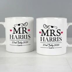 Personalised Mr & Mrs Mug Set