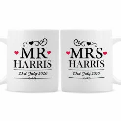 Personalised Mr & Mrs Mug Set 7 Personalised Mr & Mrs Mug Set -Campus Gifts Sales p0805b38 1