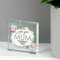 Personalised Abstract Rose Large Crystal Token -Campus Gifts Sales p1007d24 pmc personalised abstract rose crystal token 1