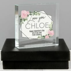 Personalised Abstract Rose Large Crystal Token
