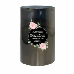 Personalised Floral Smoked Glass Jar LED Candle -Campus Gifts Sales p1007d45 1