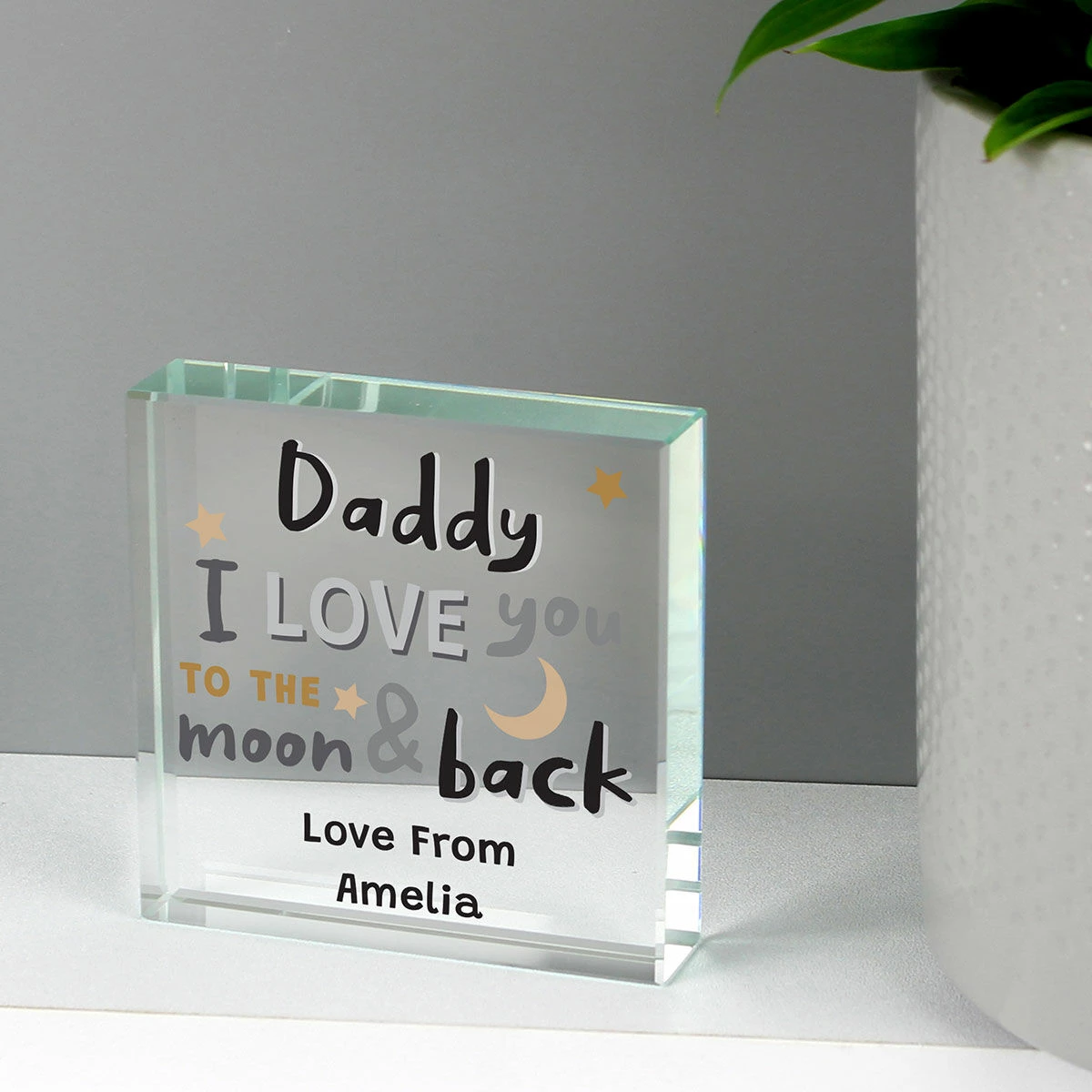 Personalised To The Moon And Back Large Crystal Token 3 Personalised To The Moon And Back Large Crystal Token