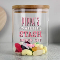Personalised Sweetie Stash Jar -Campus Gifts Sales p1007d74 personalised sweetie stash 4