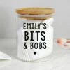 Personalised Glass Jar -Campus Gifts Sales p1007d79 personalised free text glass jar with bamboo 2