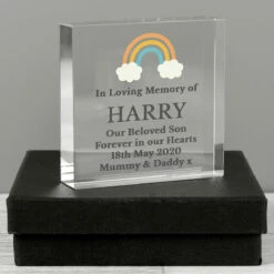 Rainbow Memorial Large Crystal Token 9 Rainbow Memorial Large Crystal Token -Campus Gifts Sales p1007e01 personalised rainbow memorial large crystal token 3