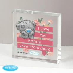 Me To You Personalised Floral Large Crystal Token