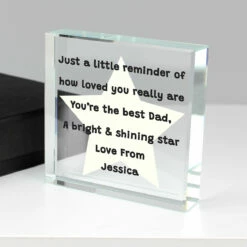 Campus Gifts Sales 52 Personalised ‘Star Poem’ Large Crystal Token