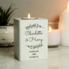 Personalised Botanical White Wooden Tealight Holder 2 Personalised Botanical White Wooden Tealight Holder -Campus Gifts Sales p1011f34