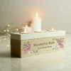 Personalised Floral Watercolour Triple Tealight Holder -Campus Gifts Sales p1011f39 personalised floral watercolour triple tealight holder 1