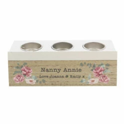 Personalised Floral Watercolour Triple Tealight Holder -Campus Gifts Sales p1011f39 personalised floral watercolour triple tealight holder 5