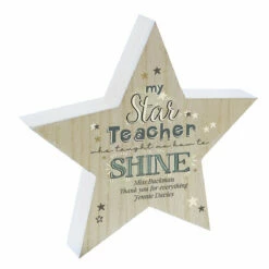 Personalised ‘My Star Teacher’ Rustic Wooden Star Decoration -Campus Gifts Sales p1011f71 4