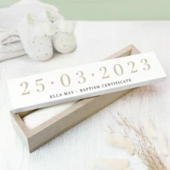 Personalised Big Date Wooden Certificate Holder -Campus Gifts Sales p1011g04 pmc personalised big date wooden certificate holder 4