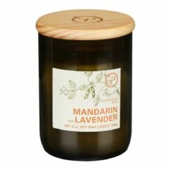 Paddywax Eco 226g Mandarin And Lavender Green Recycled Glass Soy Candle