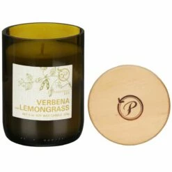 Paddywax Eco 226g Verbena And Lemongrass Green Recycled Glass Soy Candle -Campus Gifts Sales paddywax eg06eu eco verbema lemongrass recycled glass candle 03