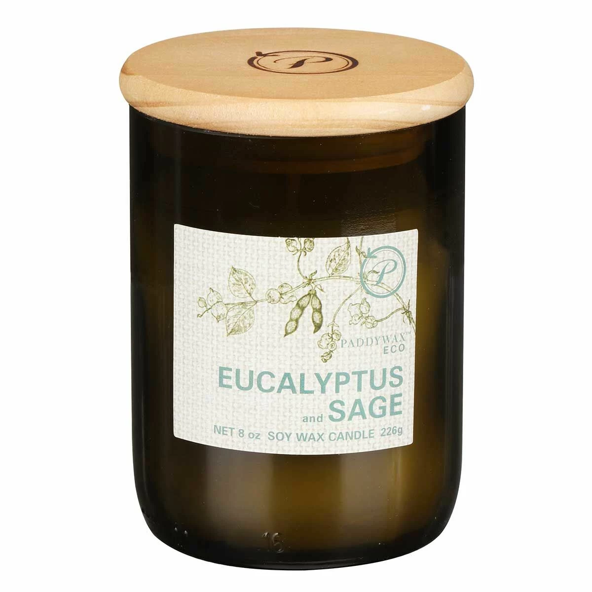 Paddywax Eco 226g Eucalyptus And Sage Green Recycled Glass Soy Candle 3 Paddywax Eco 226g Eucalyptus And Sage Green Recycled Glass Soy Candle