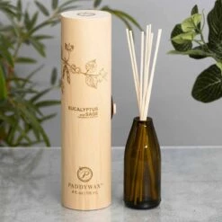 Paddywax Eco Eucalyptus And Sage Green Reed Diffuser 8 Paddywax Eco Eucalyptus And Sage Green Reed Diffuser -Campus Gifts Sales paddywax egfd13eu eco eucalyptus sage green recycled glass reed diffuser lifestyle