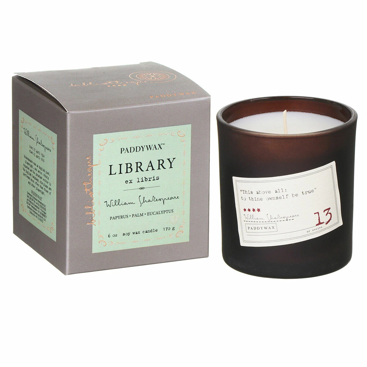Paddywax Library 170g William Shakespeare Boxed Soy Candle 3 Paddywax Library 170g William Shakespeare Boxed Soy Candle