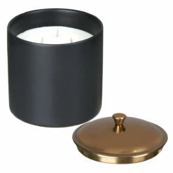 Paddywax Hygge 425g 3 Wick Bergamot & Mahogany Black Ceramic Soy Candle -Campus Gifts Sales paddywax hy1503eu large hygge candle 2