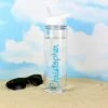 Personalised Island Water Bottle With Blue Text -Campus Gifts Sales peronalised memento company p103212 blue island water bottle 2