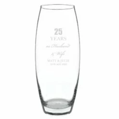 Personalised Anniversary Glass Bullet Vase -Campus Gifts Sales personalised memento company p0107e81 anniversary bullet vase 2