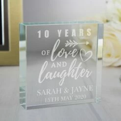 Personalised Anniversary Large Crystal Token -Campus Gifts Sales personalised memento company p0107e91 anniversary large crystal token 3