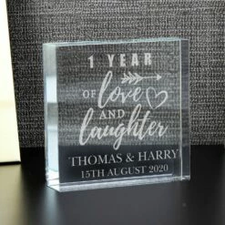 Personalised Anniversary Large Crystal Token -Campus Gifts Sales personalised memento company p0107e91 anniversary large crystal token 4