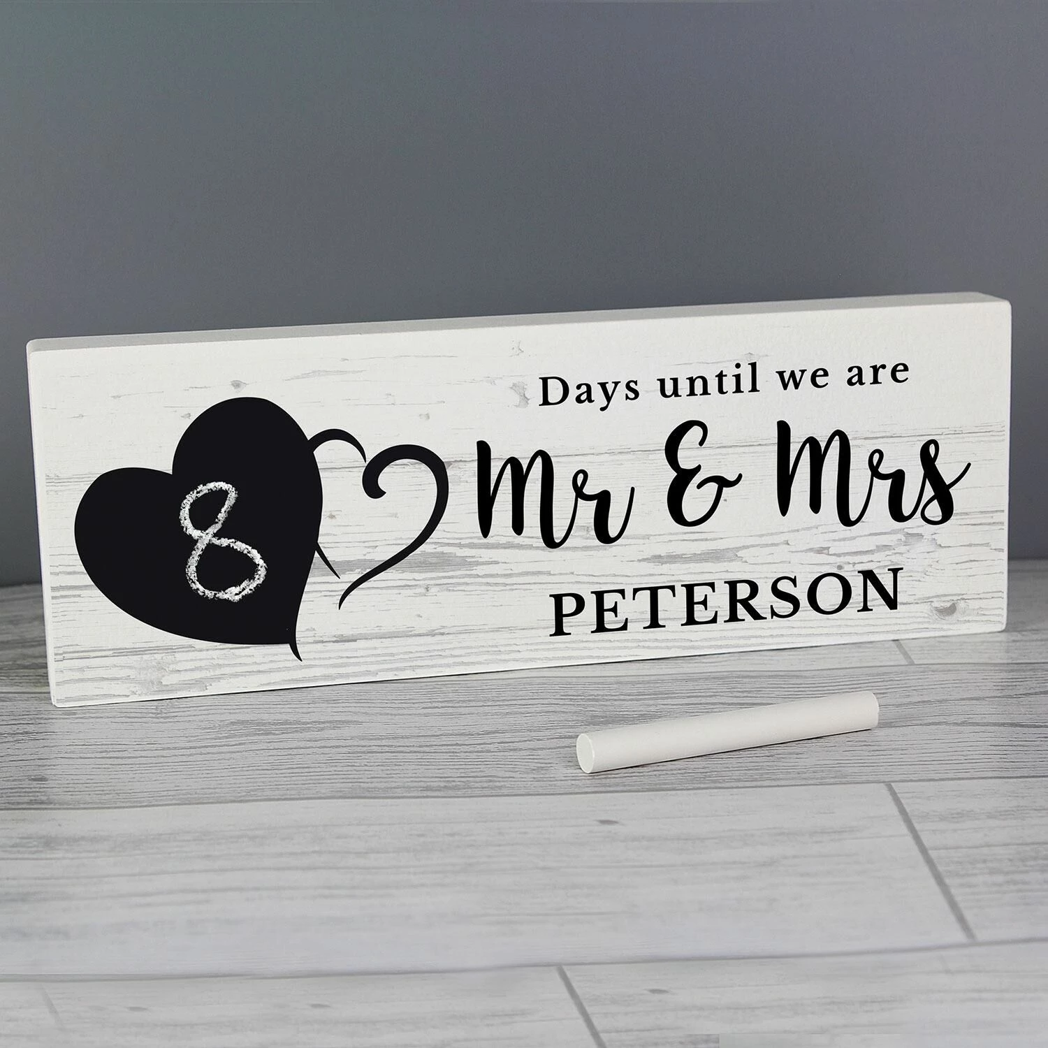 Personalised Rustic Countdown Wooden Block Sign 3 Personalised Rustic Countdown Wooden Block Sign