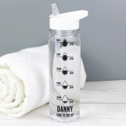 Personalised Black ‘Hydration Tracker’ Water Bottle
