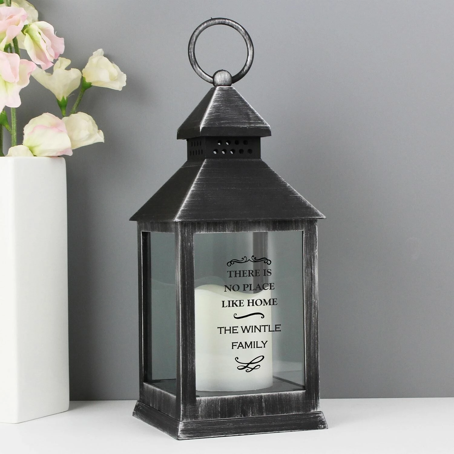 Personalised Antique Scroll Rustic Black Lantern 3 Personalised Antique Scroll Rustic Black Lantern