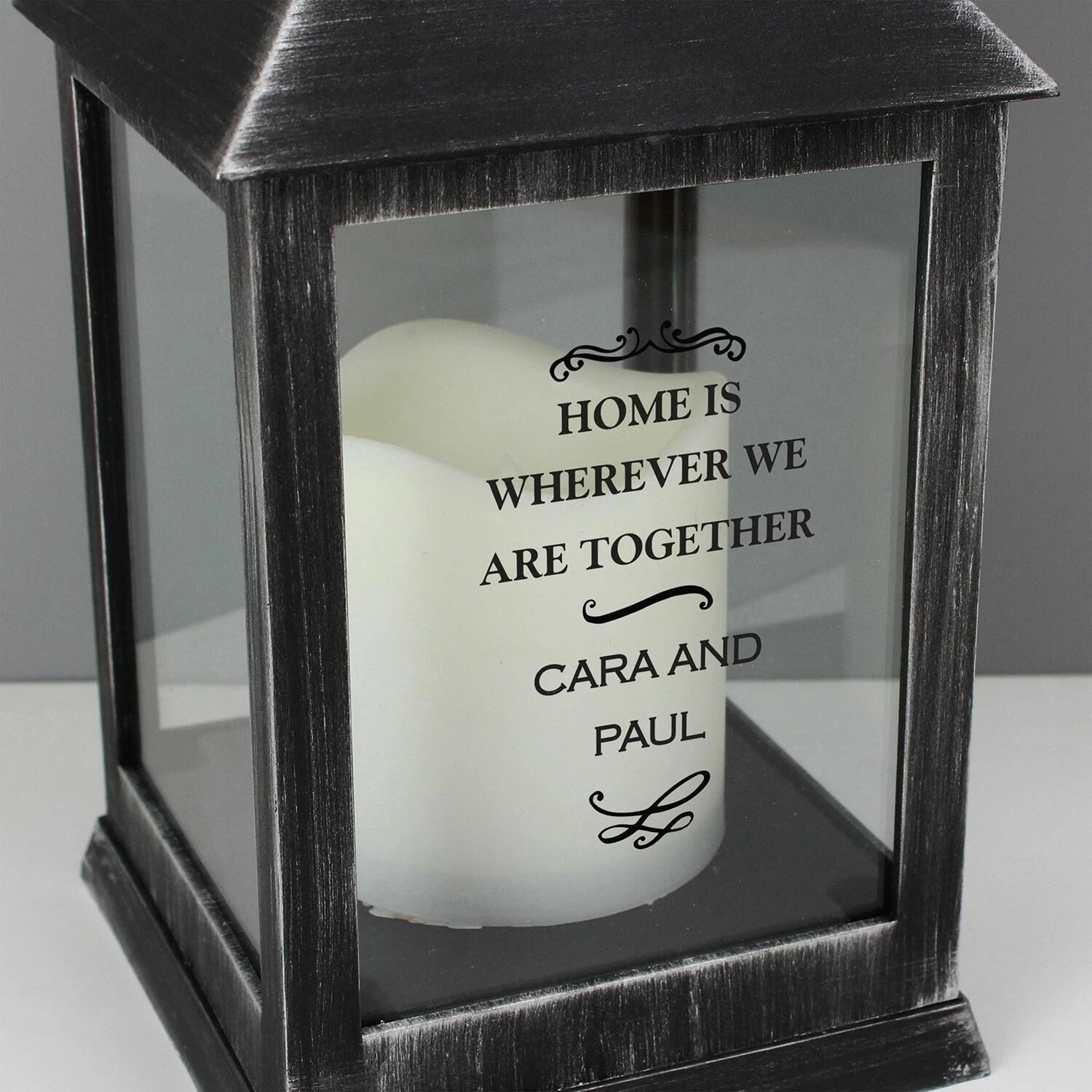 Personalised Antique Scroll Rustic Black Lantern 6 Personalised Antique Scroll Rustic Black Lantern - Image 4