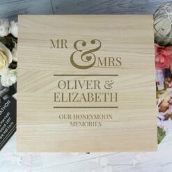 Personalised Mr & Mrs Large Wooden Keepsake Box 8 Personalised Mr & Mrs Large Wooden Keepsake Box -Campus Gifts Sales pmc p1014a54 mr and mrs wooden box 4 1