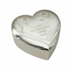 Personalised Floral Free Text Heart Trinket Box -Campus Gifts Sales pmc personalised p0102z22 floral free text heart trinket box 03