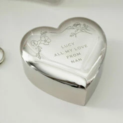 Personalised Floral Free Text Heart Trinket Box -Campus Gifts Sales pmc personalised p0102z22 floral free text heart trinket box 04